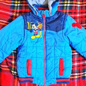 Disney Mickey Mouse Puffer Jacket, Size 5/6